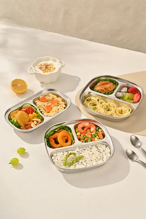 316 ステンレス製子供用分割トレー【ベビー用・離乳食皿・家庭用】