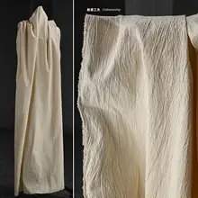 自然なシワ感のリネン風天絲生地【ヴィンテージ風・DIY用コートワンピース生地】