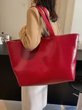 大容量ショルダーバッグ【シンプルデザイン・PU素材・通勤用】