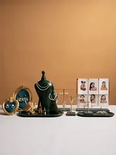 クリエイティブなグリーンのジュエリーディスプレイラック【デスクトップ用・イヤリング掛け】