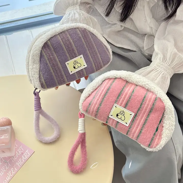 ポーチ 化粧品ポーチ 仕切り付き コンパクト 持ち運び便利 お直し 小物収納 ミニポーチ