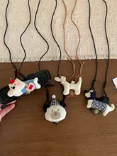可愛い犬デザインの長めの眼鏡クリップ【携帯用・ネックレス型収納アクセサリー・レディース】