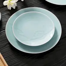 青磁製 大型皿【陶器製・深皿・中華スタイル・家庭用・レストラン用】