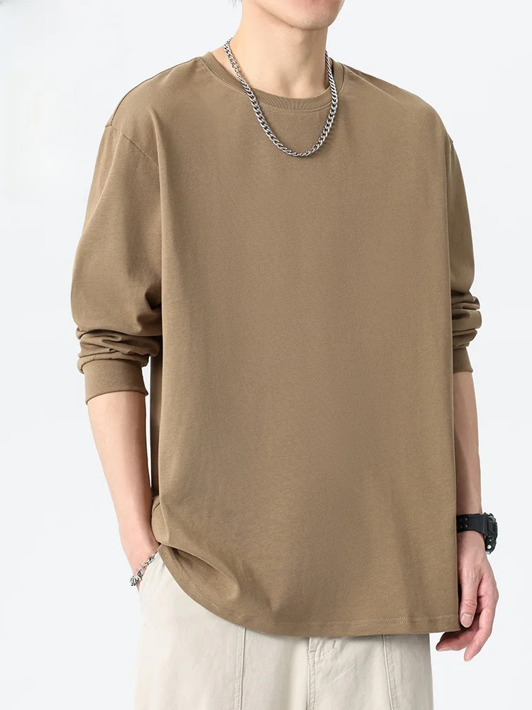 長袖コットンTシャツ：ゆったりフィットで春秋に最適なカジュアルスタイル