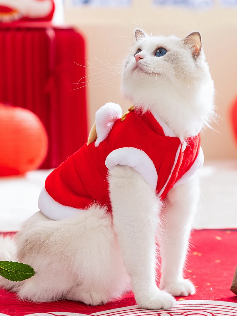 秋冬用コットン製猫服：厚手保温設計で子猫から成猫まで対応