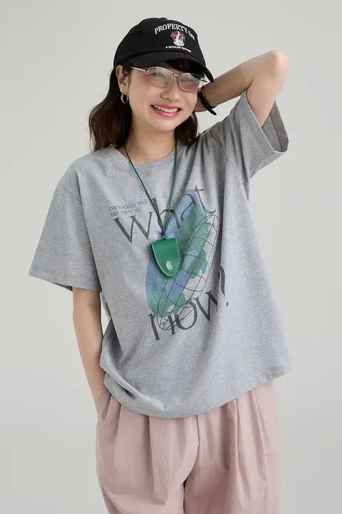 コットン製 レディース 半袖Tシャツ【フィット・クルーネック・夏用】