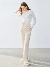 産前用 ワイドレッグパンツ【フィット・春秋用・小柄対応・腹部サポート】