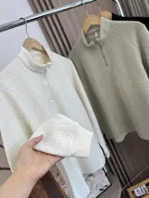 羊毛と桑蚕絲のチェック柄！抗静電かつ保温性に優れたメンズ半ラウンドジップスウェット