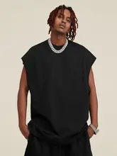 305G 重厚 無袖 Tシャツ 男性 スポーツ 無地 ゆったり タンクトップ 夏