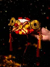 新年の小さな财神君 六芒星デザインのロリータ子供用帽子【可愛い銭をモチーフ・祝いの帽子】