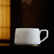 高級感あふれる水墨画デザインの玉瓷コーヒーカップ【贈り物に最適・個人用・誕生日ギフト】
