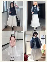 レディース 春用 リネン混 Aラインスカート【ホワイト・ウエストゴム・カジュアル】