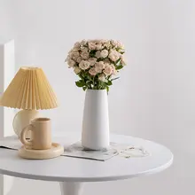 シンプルモダン黒陶器花瓶【インテリア向け・生花とドライフラワー用】