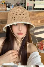 メッシュデザインのレディース 夏用フィッシャーハット【通気性・UVカット・バイカラー】