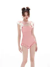 breeze holiday 日系少女のワンピース水着【温泉用・シルエットを引き立てるデザイン・小胸対応】