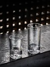 高級二両白酒グラス【ガラス製・メモリ付き・焼酎・黄酒用】