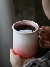 レトロデザイン 陶器製コーヒーカップ【家庭用・オフィス向け・カップル向け】
