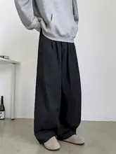 メンズ ゆったりワイドパンツ【カジュアル・コットン・ストレートシルエット・水洗い加工】