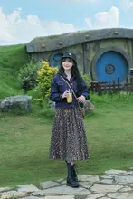 レトロデザインのデニムジャケット【ルーズフィット・長袖・ショート丈・秋用】