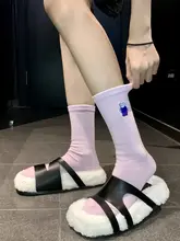 SSWEATSHOP 厚手カップル用中高筒ソックス【タオル底・小熊デザイン・ストリートスタイル】