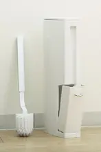 トイレ用品一体型ブラシ＆ゴミ箱【洗面所用・底付き】（セットアップ対応）