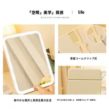 LEDライト付き化粧鏡【折りたたみ式・デスク用・ポータブル】