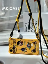 スマホケース マスコット付き 斜め掛け ショルダーストラップ リストストラップ 耐衝撃 シリコン ソフトケース