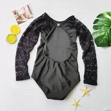 レース背中開きの親子兼用ワンピース水着【女児・ママコーデ】（セットアップ対応）