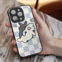 イラストレーターとのコラボレーションによるスマホケース【うさぎデザイン・iPhone、Huawei、Xiaomi、Vivo、Oppo対応】