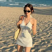 セクシーなハイネックレースリ bodysuit【ウエストシェイプ・リゾート用】（セットアップ対応）