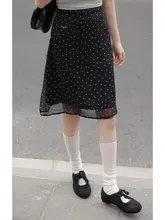 波点デザインのAラインスカート【優雅で軽やかな着こなし】（セットアップ対応）