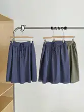 高腰Aライン  チェック柄スカート【夏用・体型カバー・中丈】（セットアップ対応）