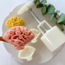 梅花鹿形状の緑豆ケーキ型【中秋節用・50gサイズ・扇形デザイン】