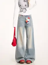 こなれた印象のウォッシュ加工デニムパンツ【ルーズフィット・ストレートレッグ】