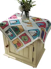 防水加工コットンリネン製テーブルクロス【田舎風・パール松デザイン・全周カバー】