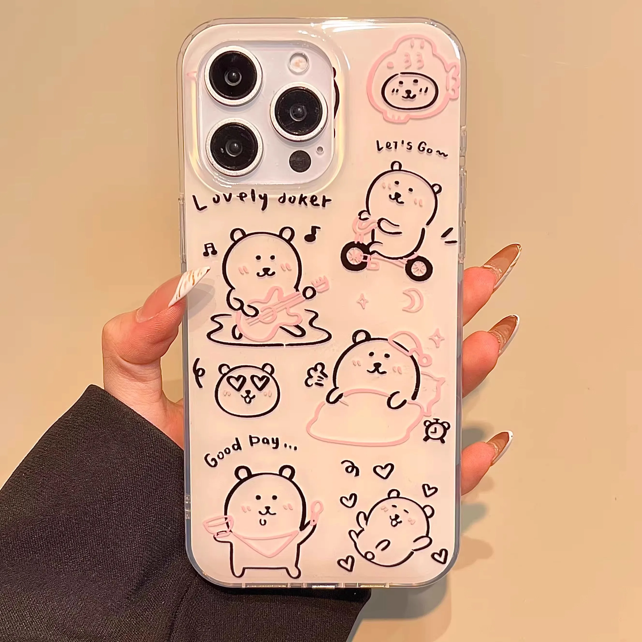 可愛いカートゥーンデザインのスマートフォンケース：iPhone・Xiaomi・Honor対応のポップイラスト保護套
