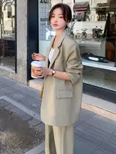 春の新作！グリーンジャケット【カジュアルデザイン・ワイドパンツ・女性用】（セットアップ対応）