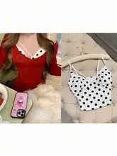 深Vネックレースキャミソール【胸パッド付き・秋冬用・絶妙なデザイン】