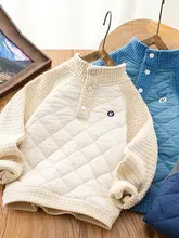 男の子用 フリース素材のハイネック長袖トレーナー【秋冬用・暖かい】