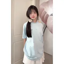 可愛らしさ満点の小熊プリント半袖Tシャツ【Pure Cotton・学院スタイル・夏用】