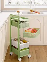 キッチン用多段式野菜収納ラック【フルーツワゴン・スタンド型】