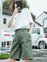 カーキ色 ワークショートパンツ レディース【夏用・薄手・5分丈・大きいサイズ・カジュアル】