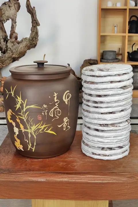 茶葉収納用手作り紫陶茶缸【防潮密封・2000g・15kg対応】