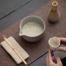 抹茶茶碗【粗陶・口付き・百本立・堀変色】（セットアップ対応）