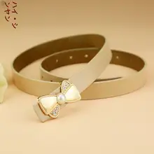 本革製 レディースベルト【スムースバックル・シンプルデザイン・デニムと合わせやすい】