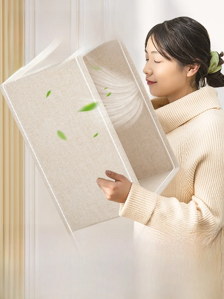 布製衣類収納ボックス：北欧風の小清新デザインで整理しやすい仕切り付きケース
