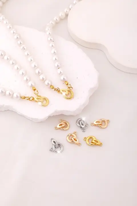 パールネックレス用エンドクラスプ【金メッキ・ビーズ編み・万能接続金具】
