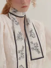 猫科動物デザインのサテンストール【桑蚕丝・首に巻ける】