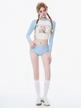 少女用水着【泡温泉・スリム効果・分体・長袖・紫外線対策・スポーツ用】（セットアップ対応）