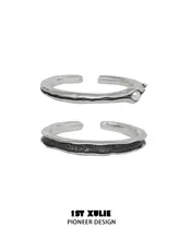 パール入り純銀リング【オリジナルデザイン・クールスタイル・開口タイプ】